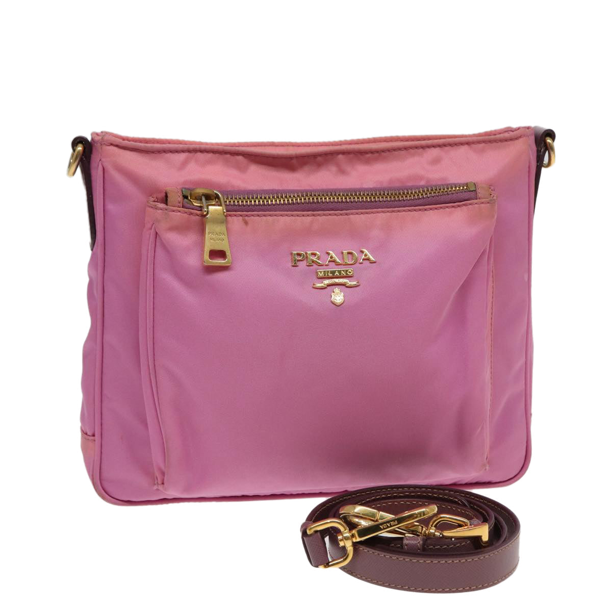 Prada Shoulder Bag Auth Nylon Pink Pink Auth 82693