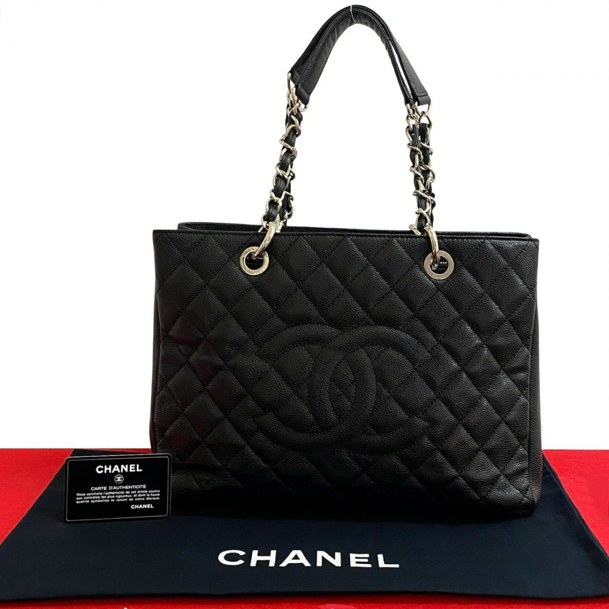 Chanel Matt caviar skin Matrasse Black Tote Bag