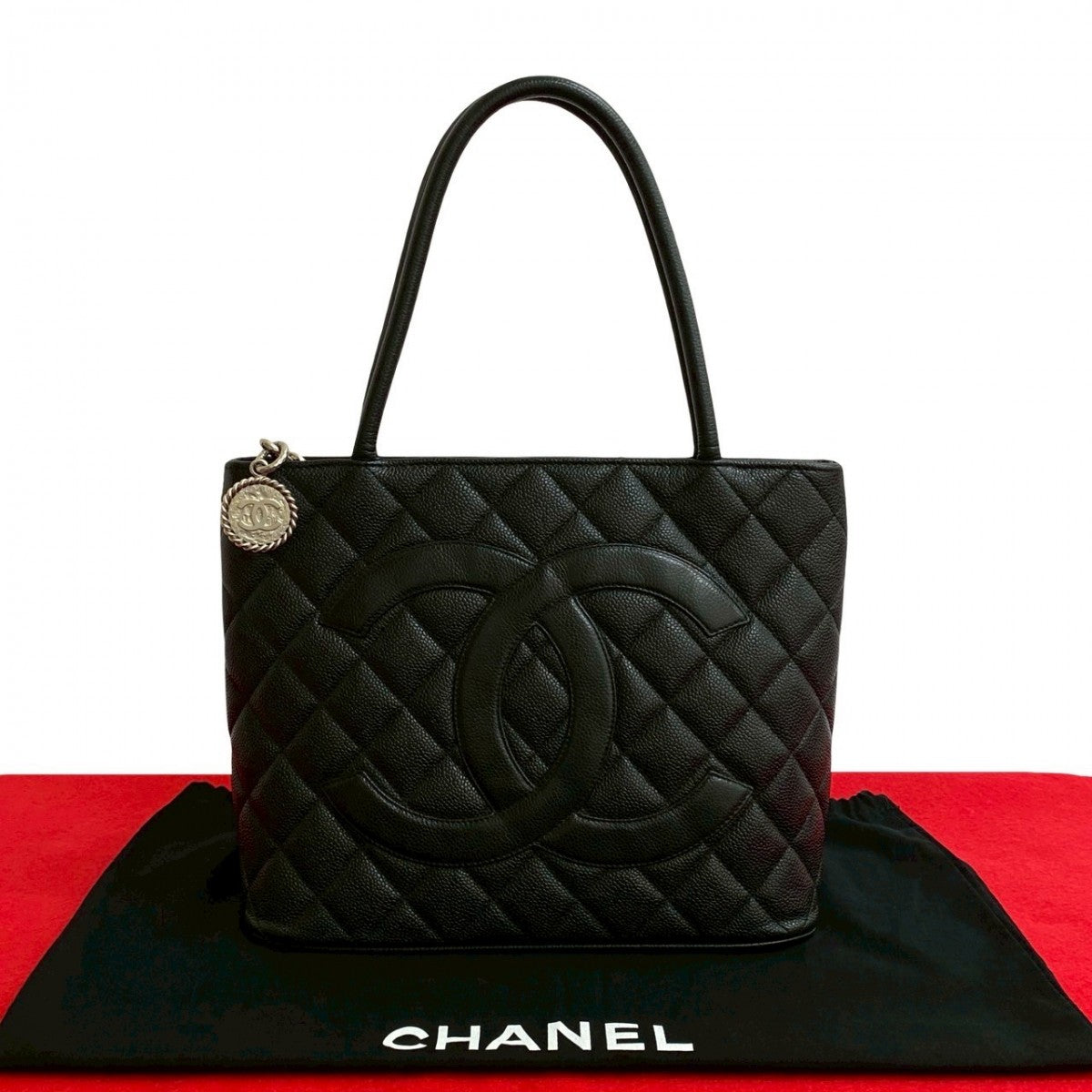 Chanel Matt caviar skin Matrasse Reprint Black Tote Bag