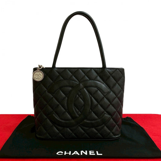 Chanel Matt caviar skin Matrasse Reprint Black Tote Bag