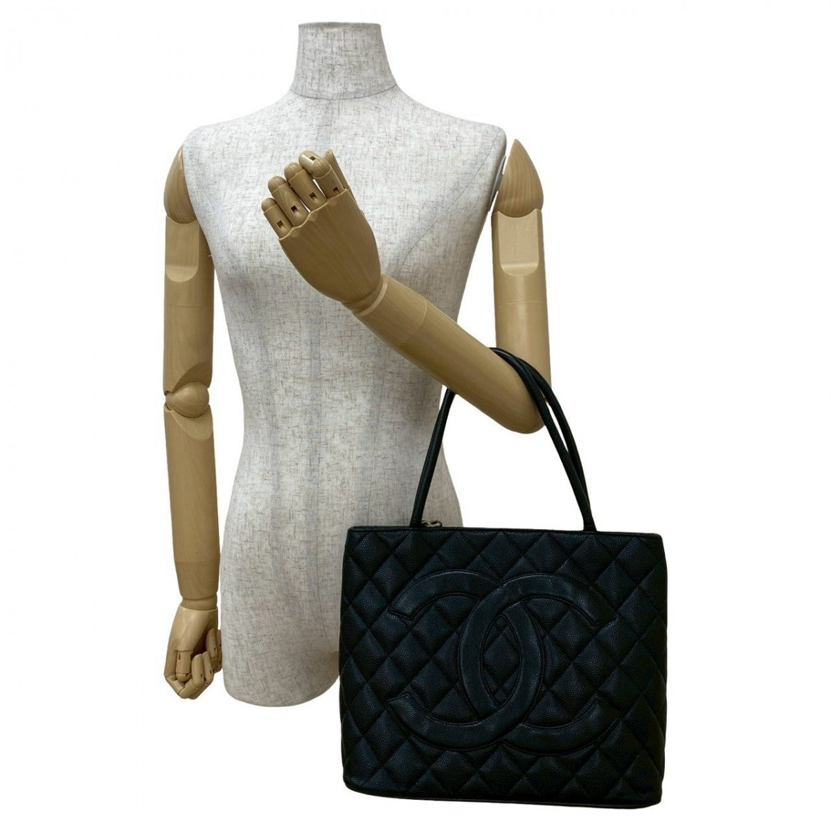 Chanel Matt caviar skin Matrasse Reprint Black Tote Bag