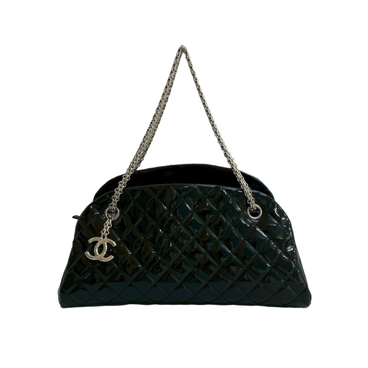 Chanel Patent Matrasse Mademoiselle Black Leather Shoulder Bag