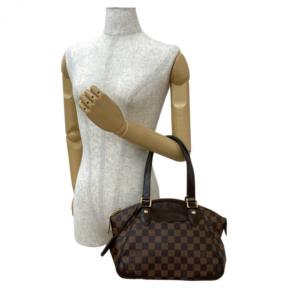 Louis Vuitton Damier Verona PM Leather Brown Handbag