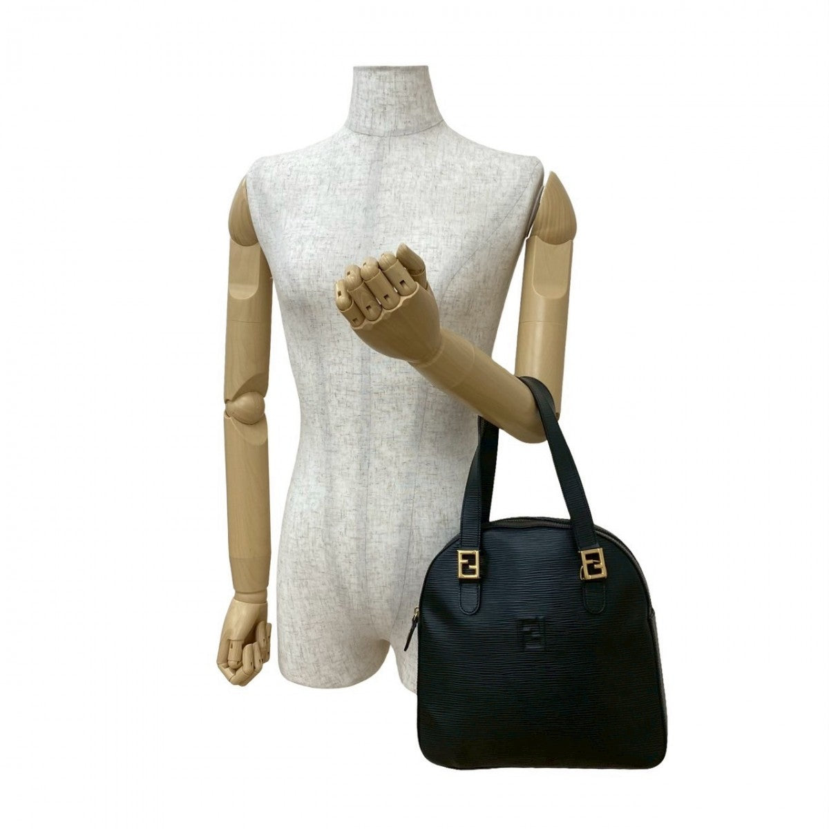 Fendi Handbag Epi Leather Black Travel Bag