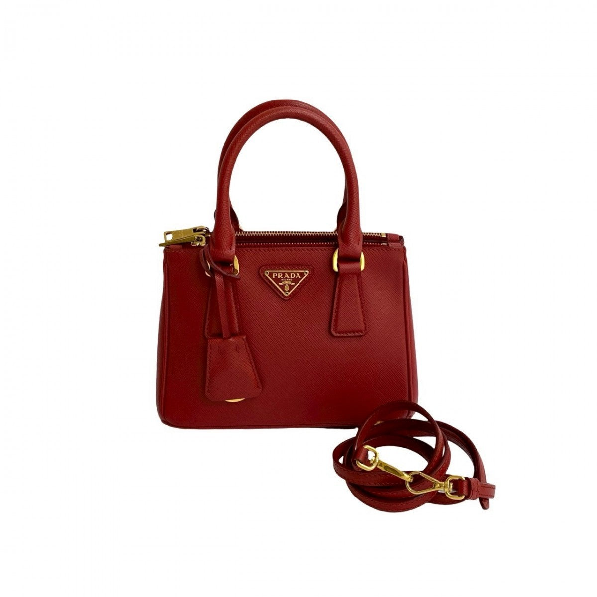 Shoulder Bag Galleria Micro Leather Red