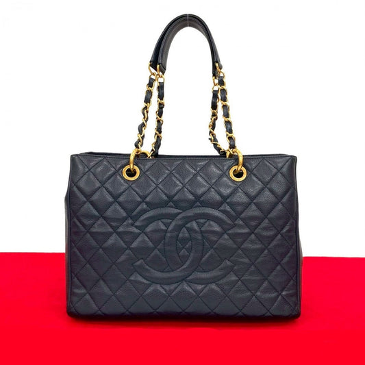 Chanel Matt caviar skin Navy Tote Bag