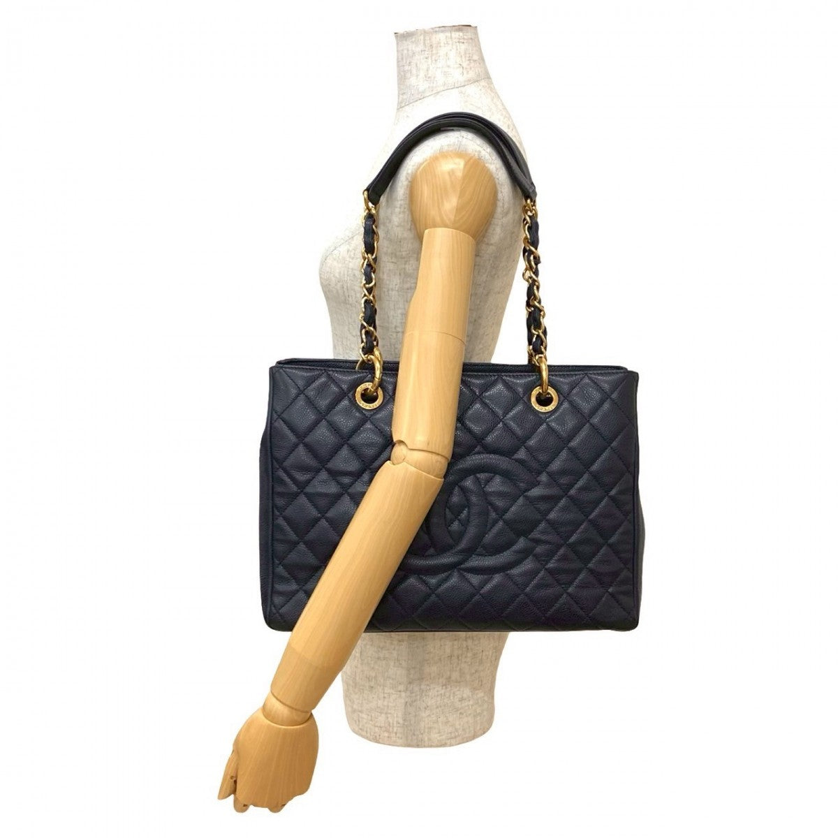 Chanel Matt caviar skin Navy Tote Bag