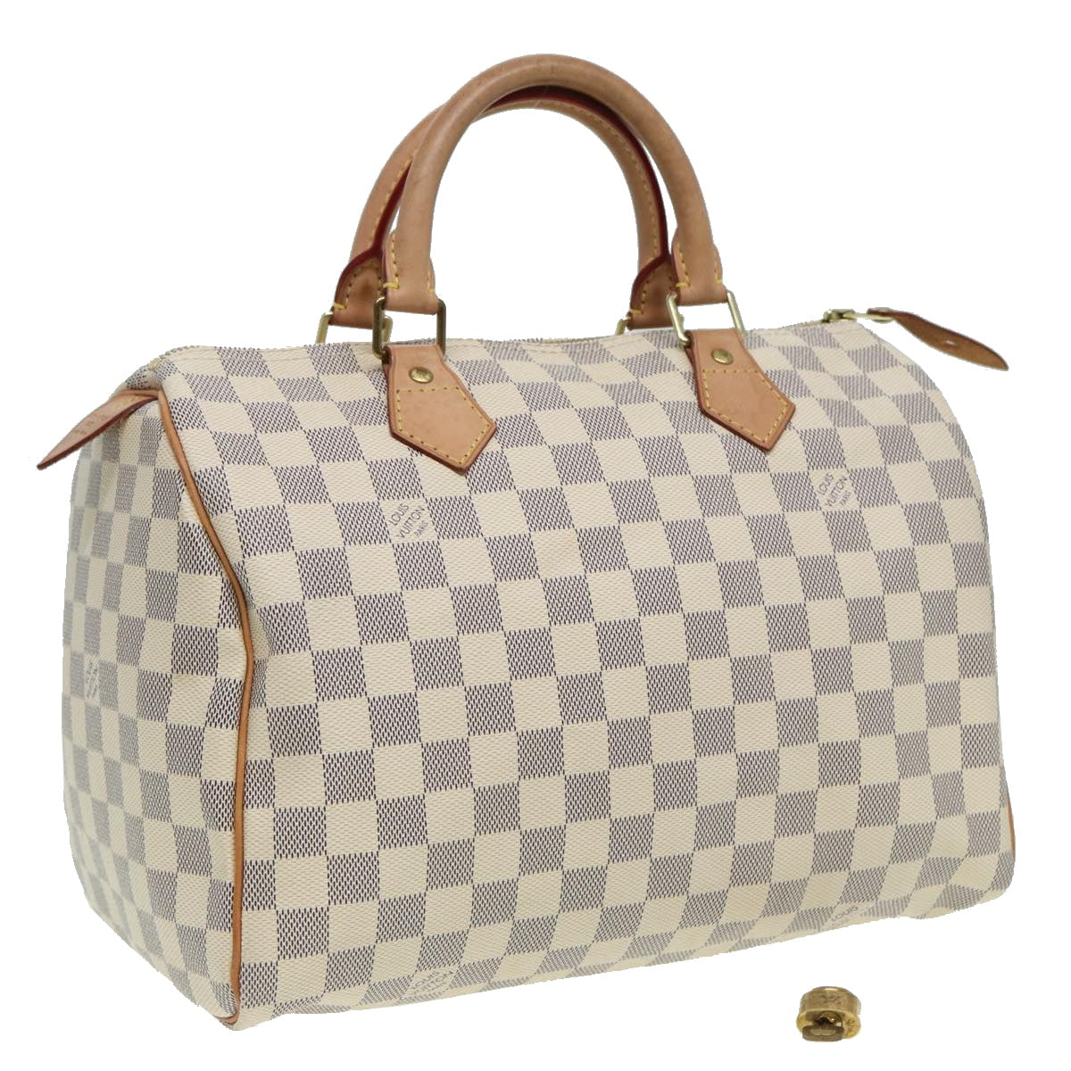 LOUIS VUITTON Damier Azur Speedy 30 Hand Bag N41533 LV Auth 82725