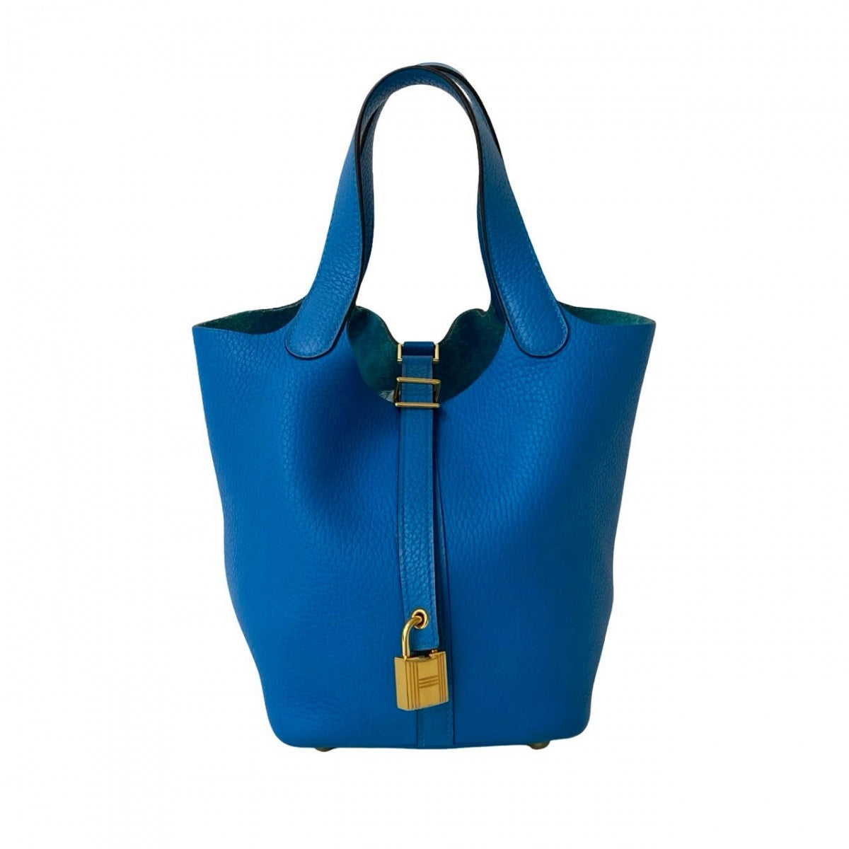 Taurillon Clemence Picotan Lock Pm Blue Travel Bag