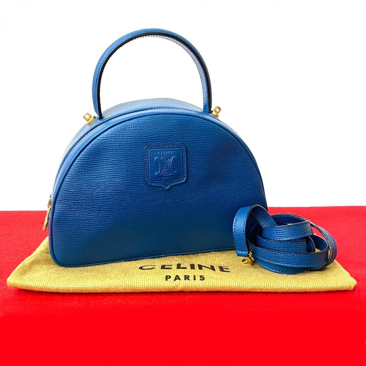Shoulder Bag Leather Blue
