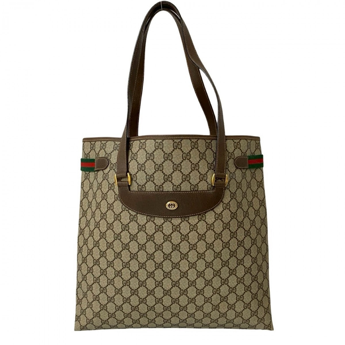 Gucci Sherry line Leather Brown Tote Bag
