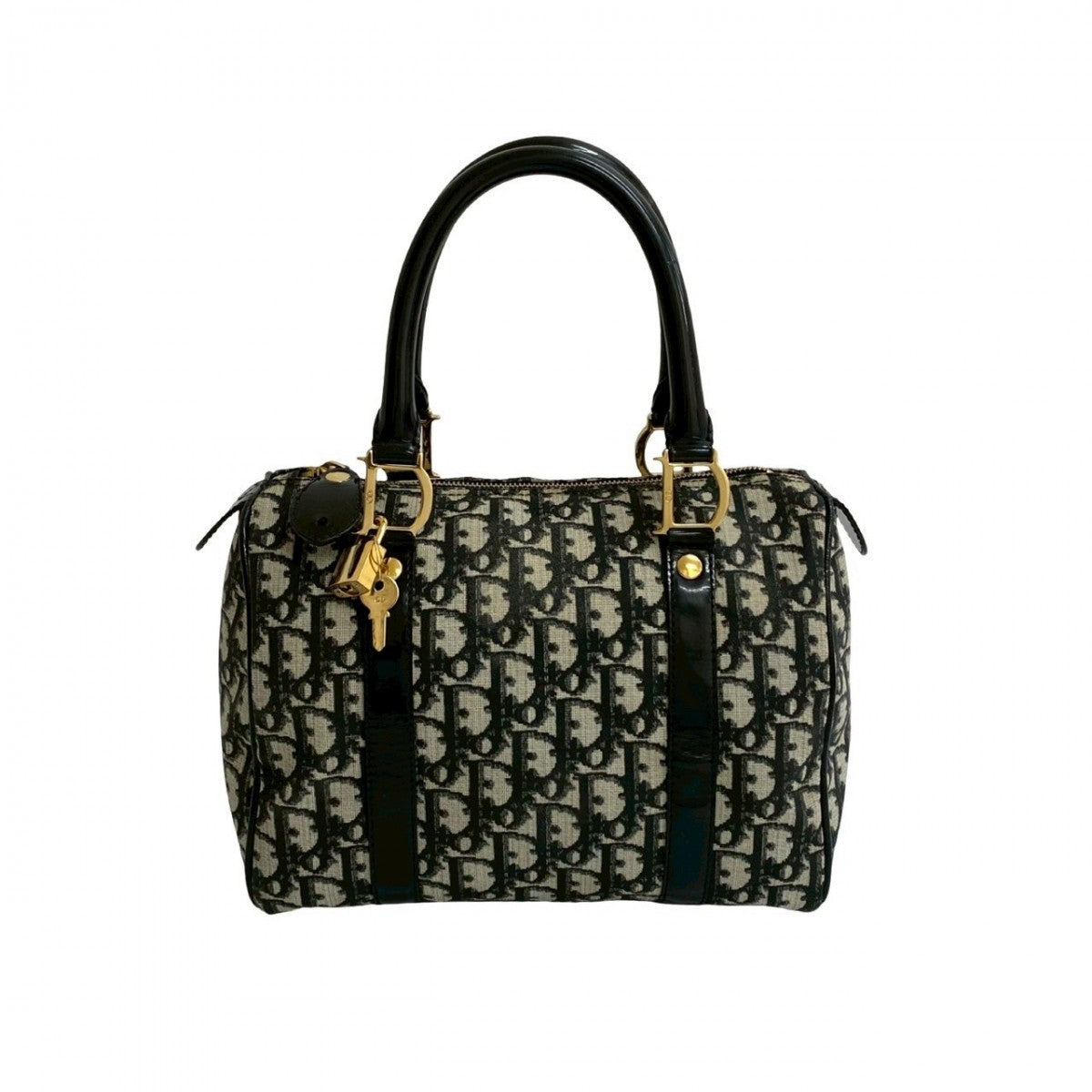 Dior Handbag Patent Leather Black Travel Bag