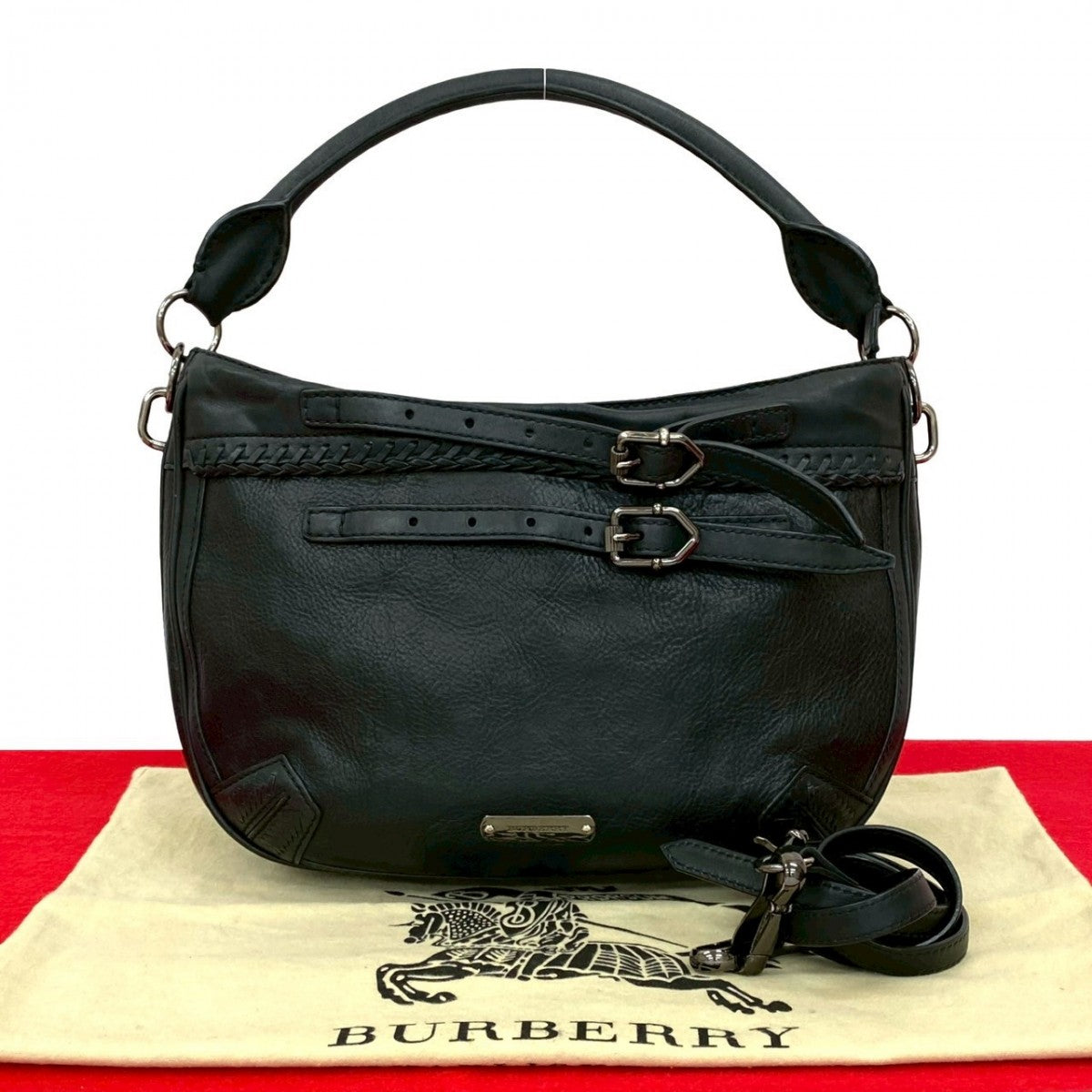 Burberry Shoulder Bag Leather Black 827B827 33903