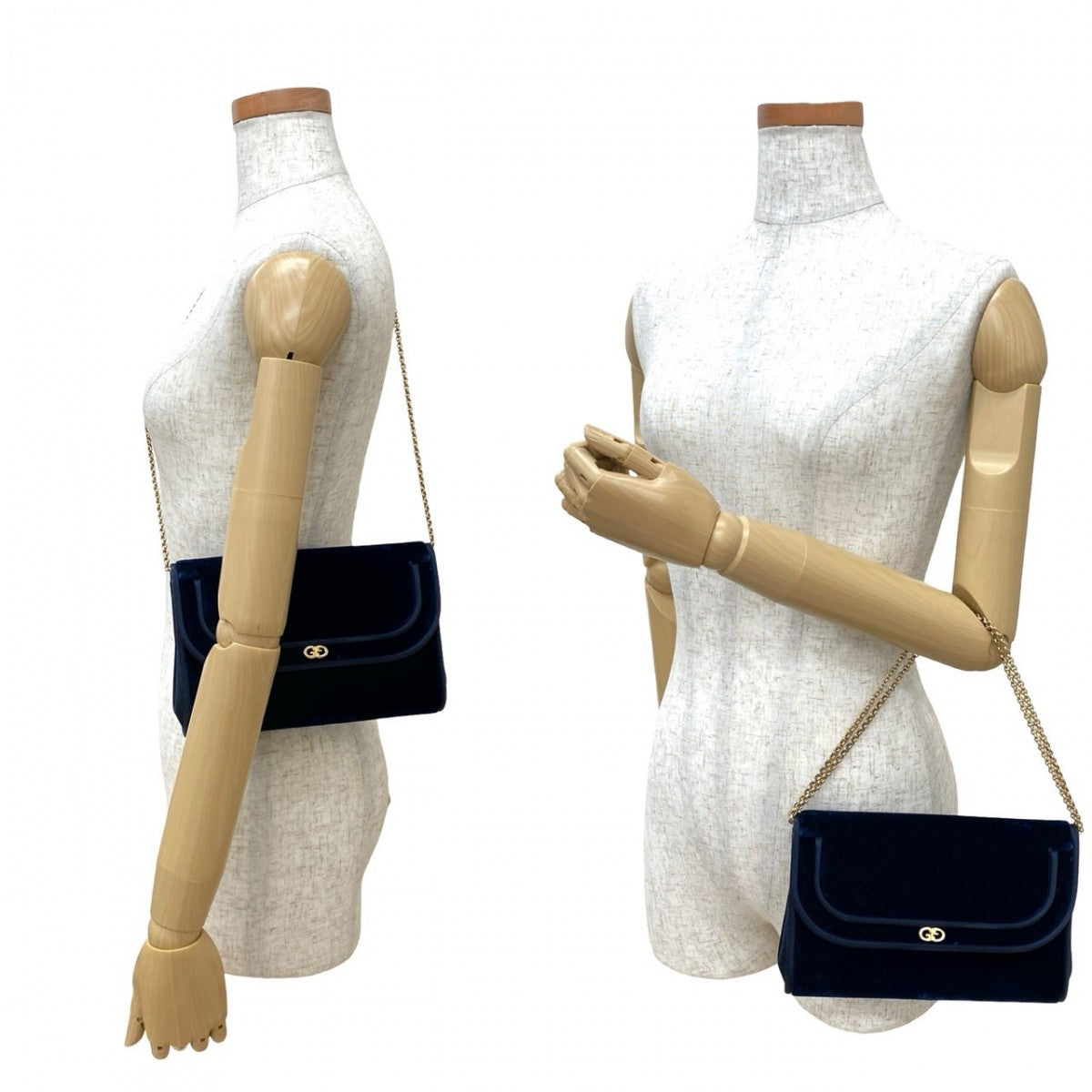Gucci Velor Navy Shoulder Bag