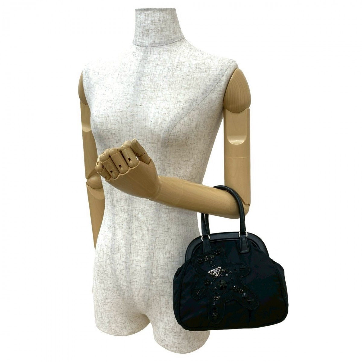 Evening Bear Leather Black Travel Bag