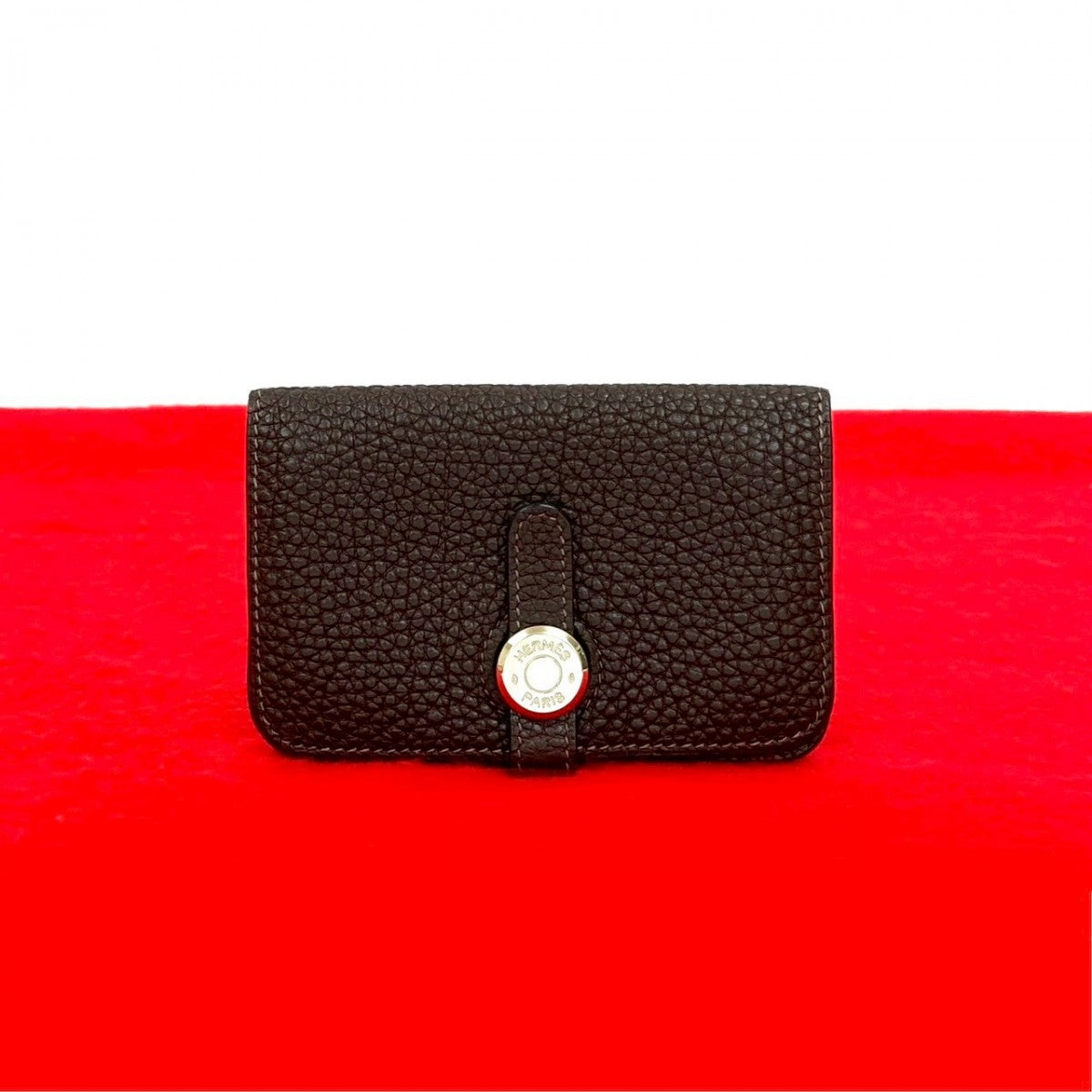 Card Case Taurillon Clemence Dogon Card Case Brown Travel Bag