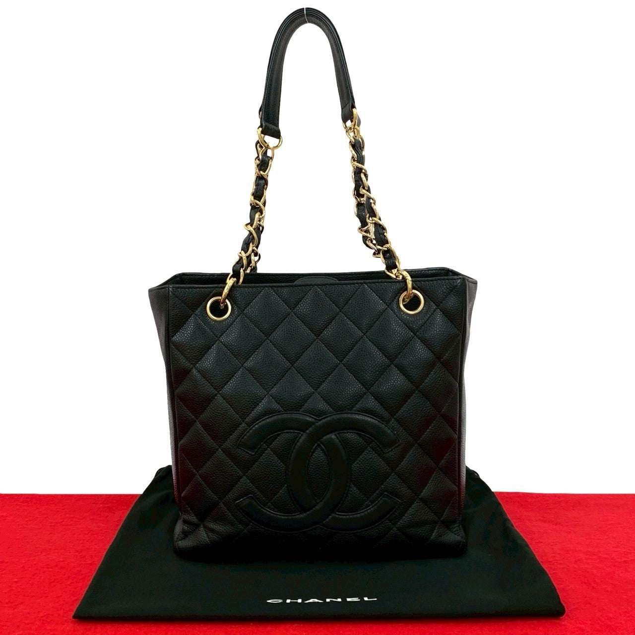 Chanel Matt caviar skin PST Black Tote Bag