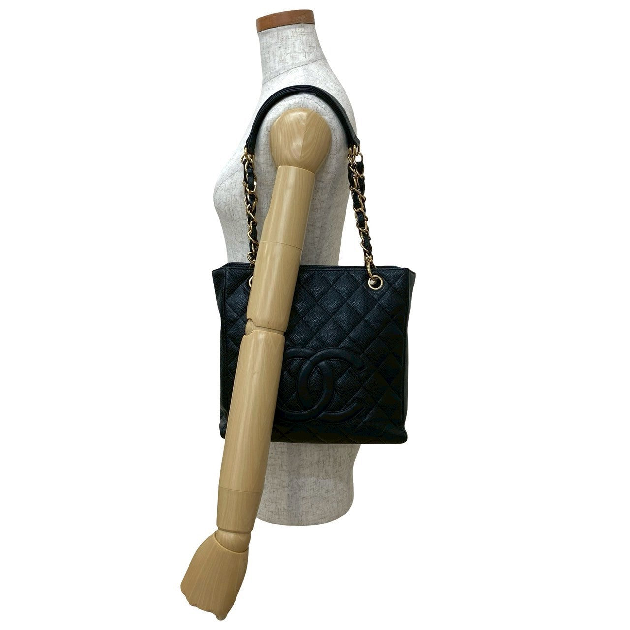 Chanel Matt caviar skin PST Black Tote Bag