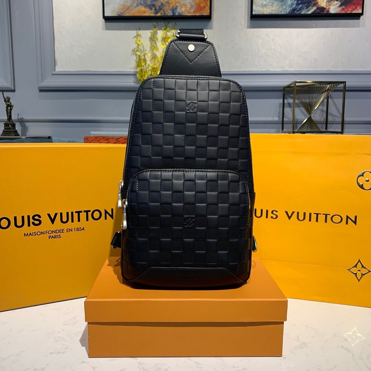 Top Quality Avenue Sling Bag Damier Infini Black Crossbody Bag