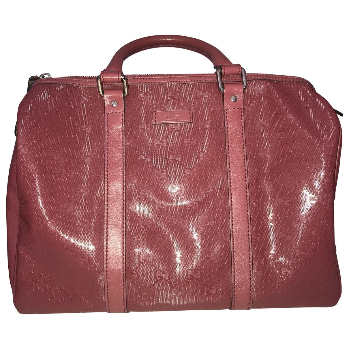 Gucci boston pink leather handbag