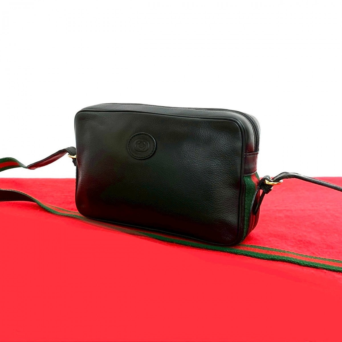 Gucci Sherry line Leather Black Shoulder Bag