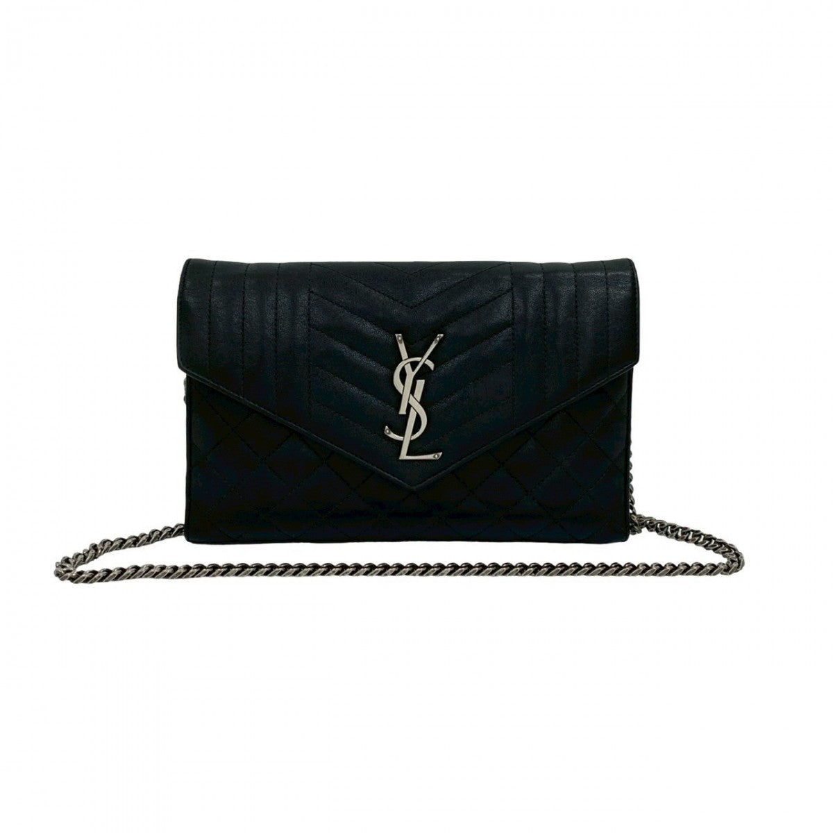 YSL Saint Laurent Yves Shoulder Bag Leather Black 828B826 43502