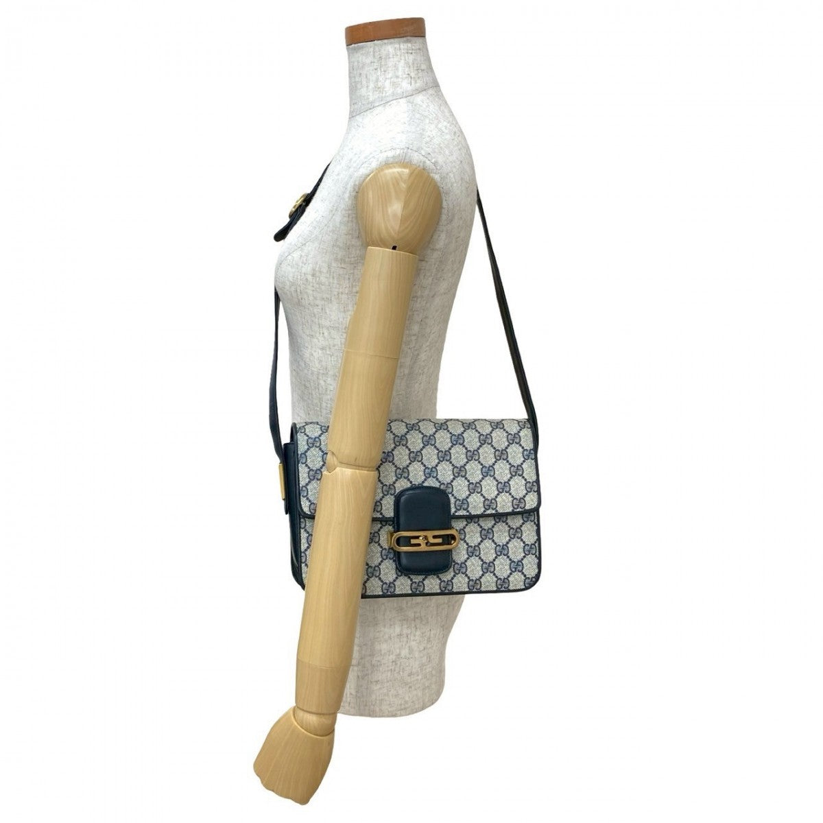 Gucci 828B828 Leather Navy Shoulder Bag