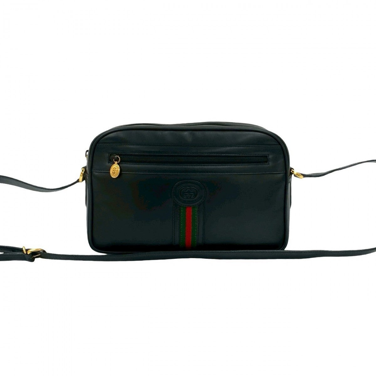 Gucci Sherry line Leather Black Shoulder Bag 828B828