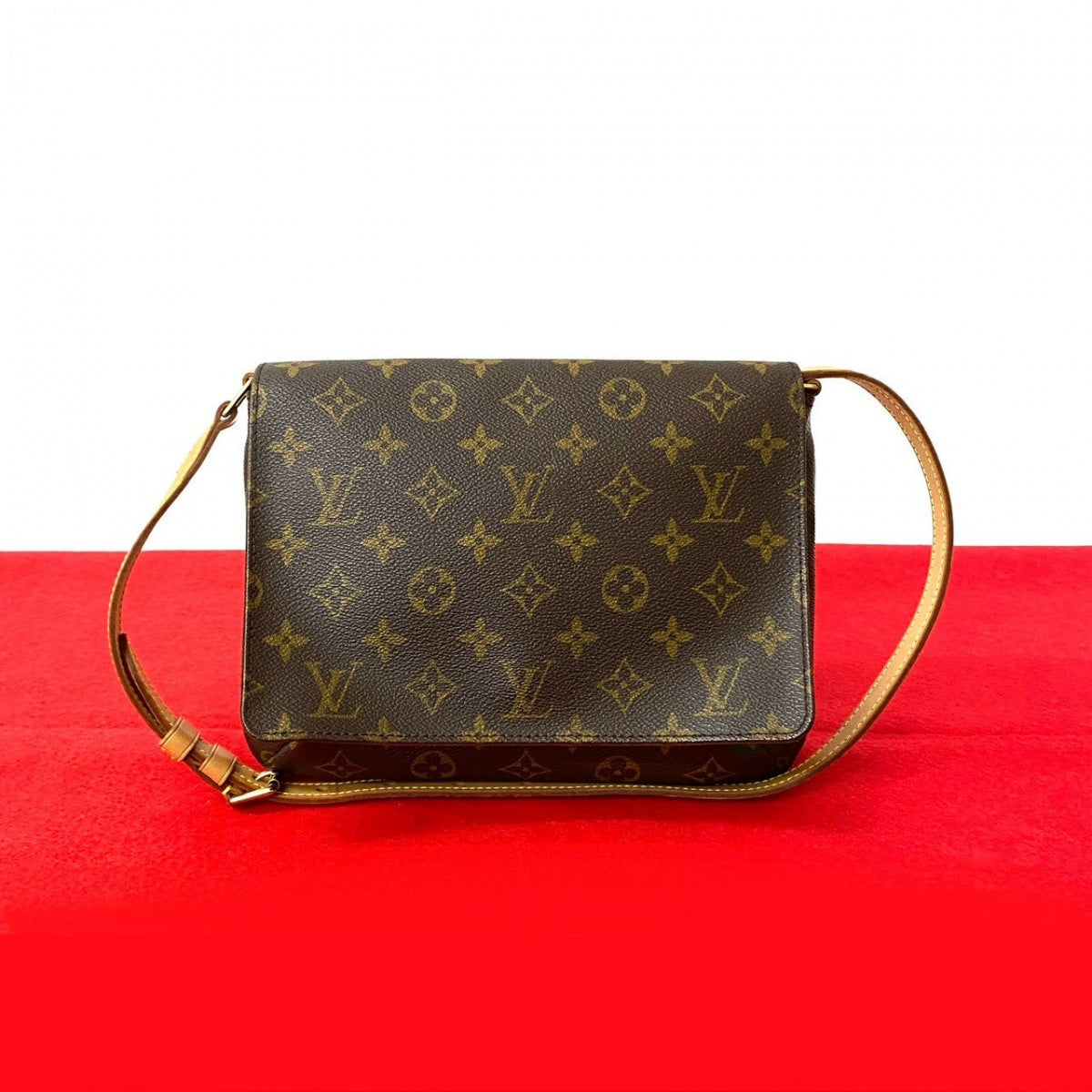 Louis Vuitton M tte Tango Monogram Leather Brown Shoulder Bag 828B828