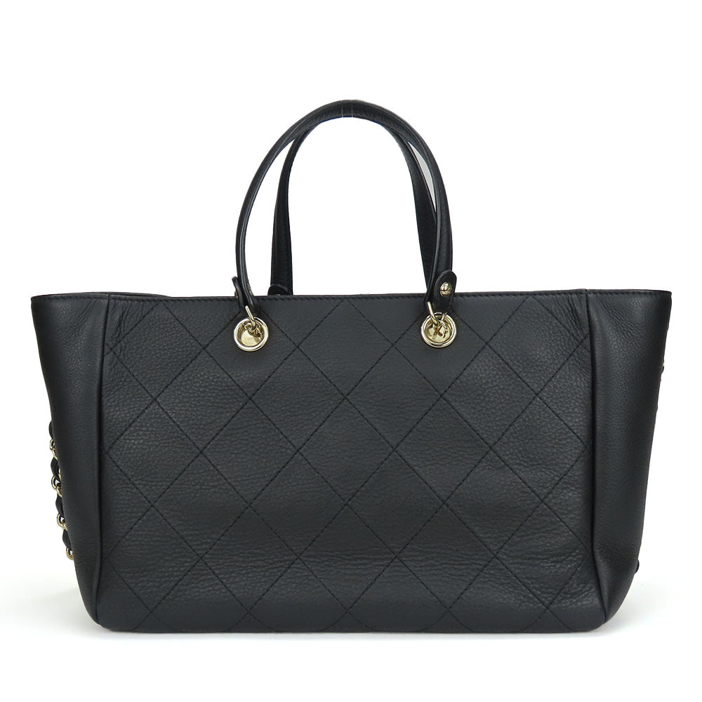 Chanel Calfskin Matrasse shopping Black Small Handbag