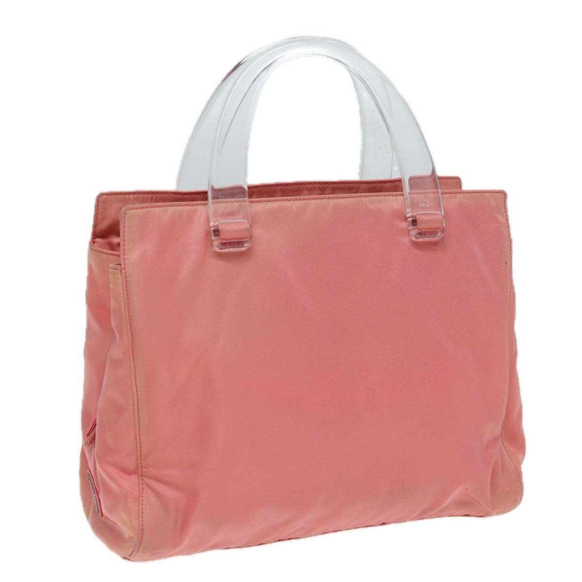 Prada Hand Bag Auth Nylon Pink Travel Bag Pink Auth 82909