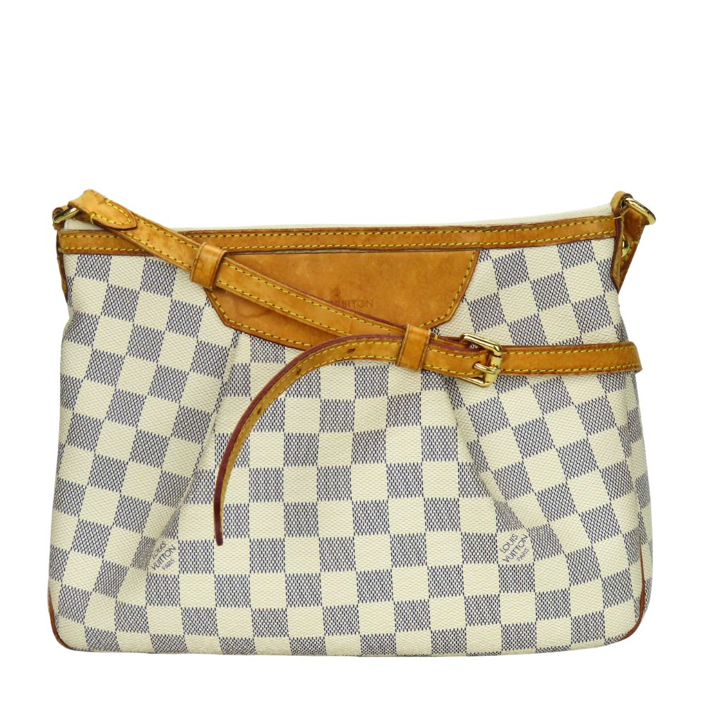 Louis Vuitton N41113 Damier Azur Siracusa PM White Shoulder Bag