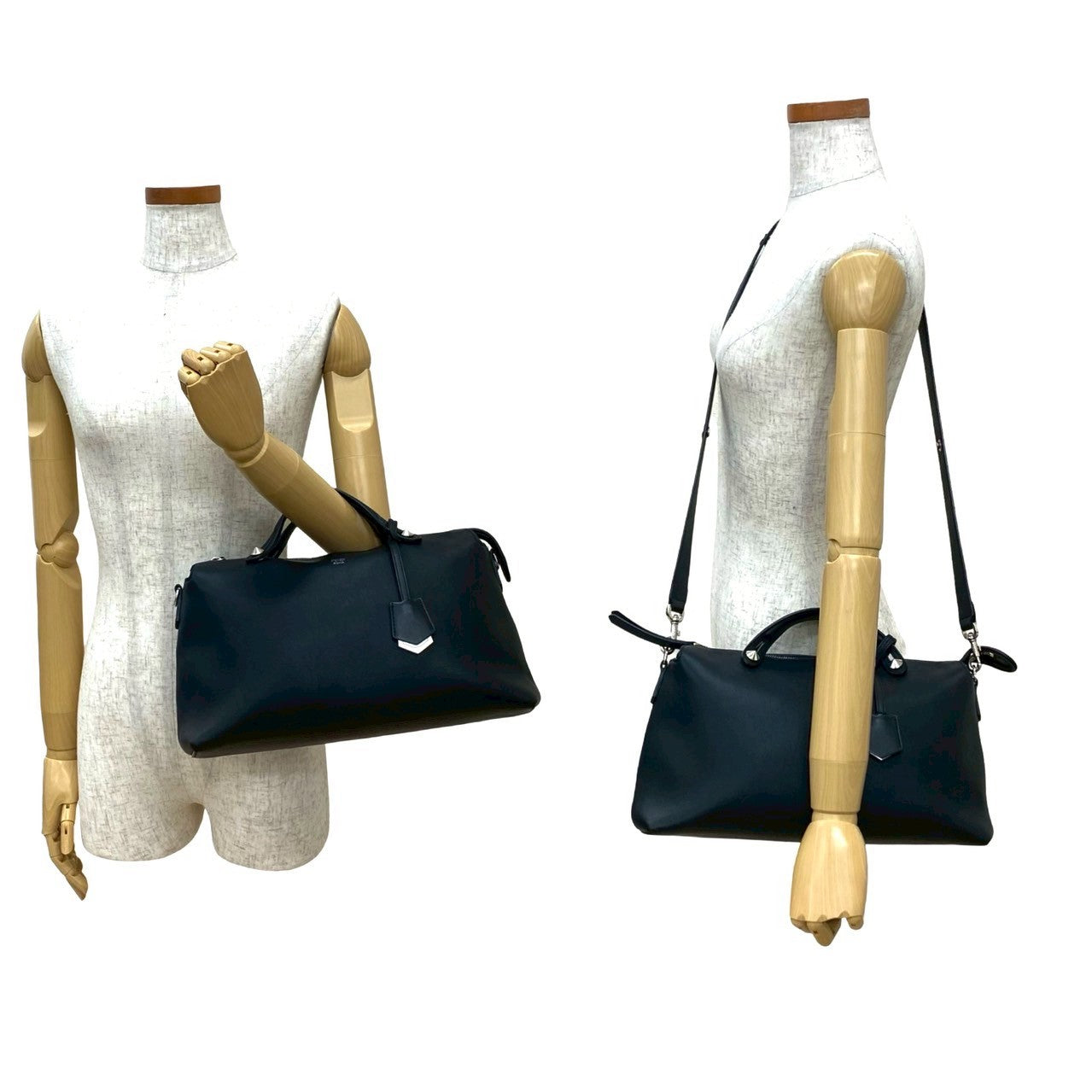 Fendi Shoulder Bag By The Way Leather Black Large