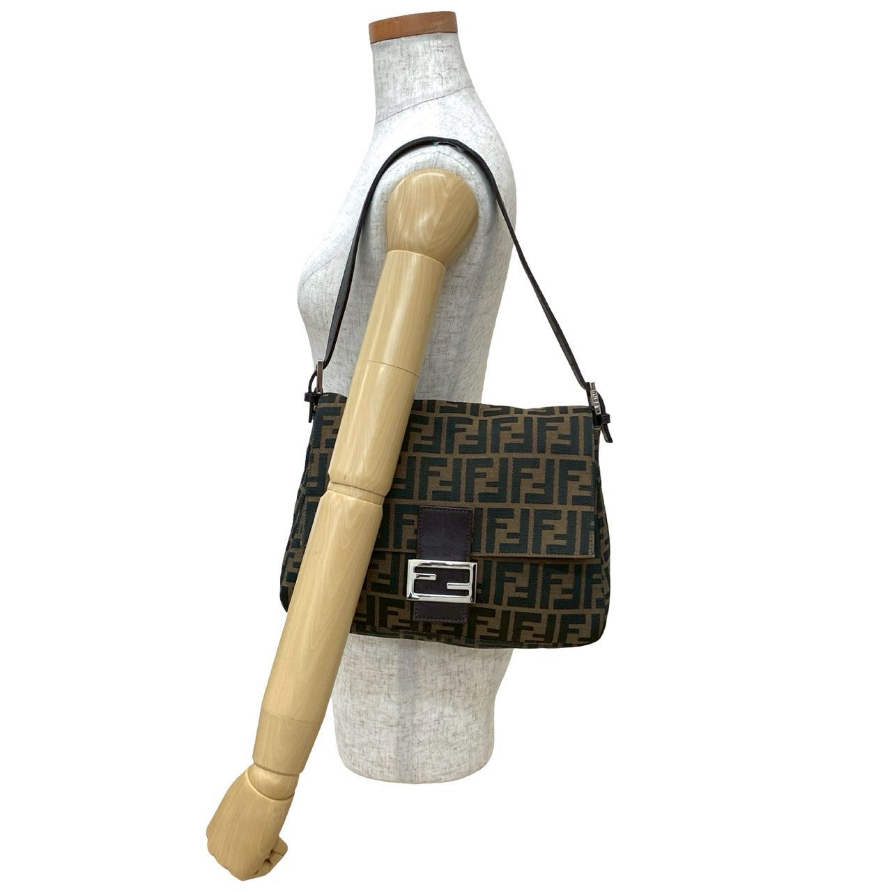 Fendi Shoulder Bag Mamma Leather Brown Bucket