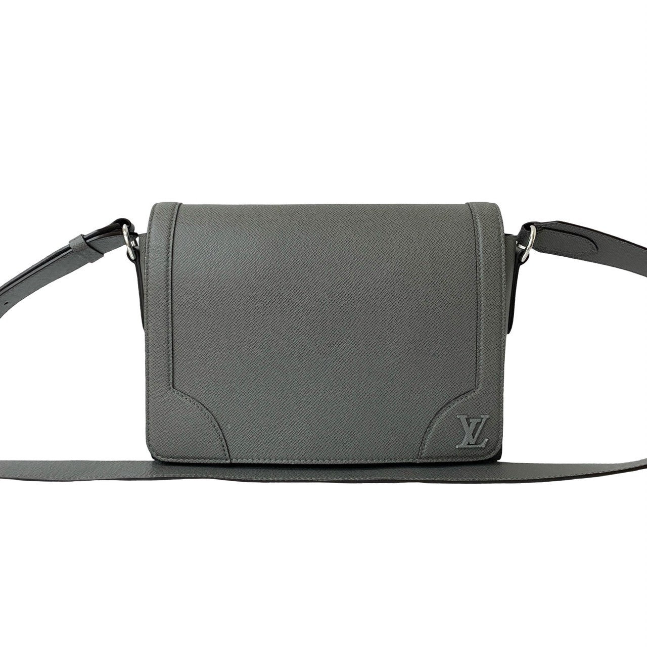 Louis Vuitton Taiga new messenger Leather Gray Flap Crossbody Bag