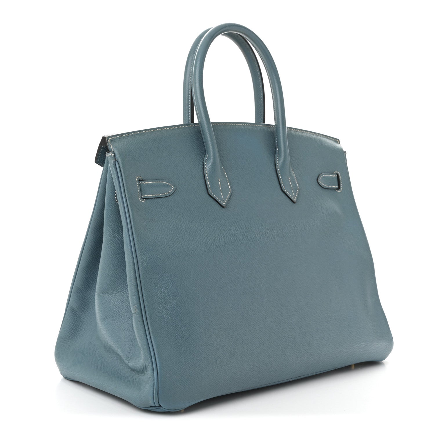 Hermes Courchevel Birkin Jean Handbag Blue Travel Bag