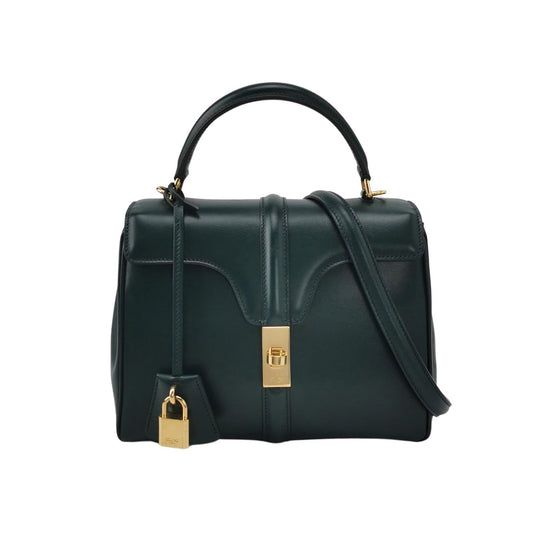 Celine Bag Dark Smooth Calfskin Leather Green Travel Bag