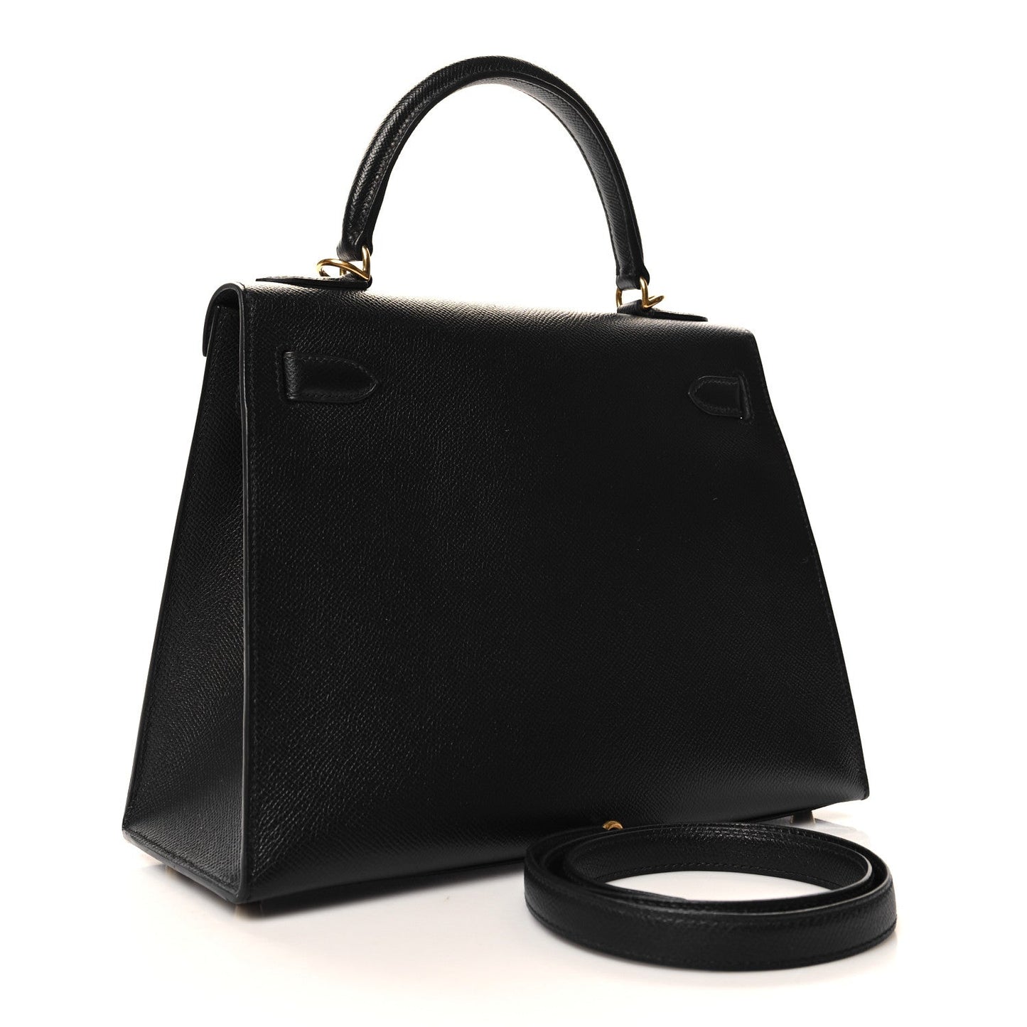 Hermes Epsom Kelly Sellier Handbag Black Travel Bag