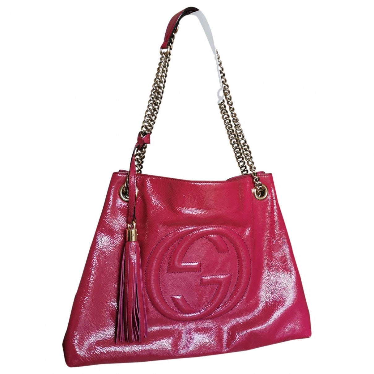 Gucci soho pink patent leather handbag