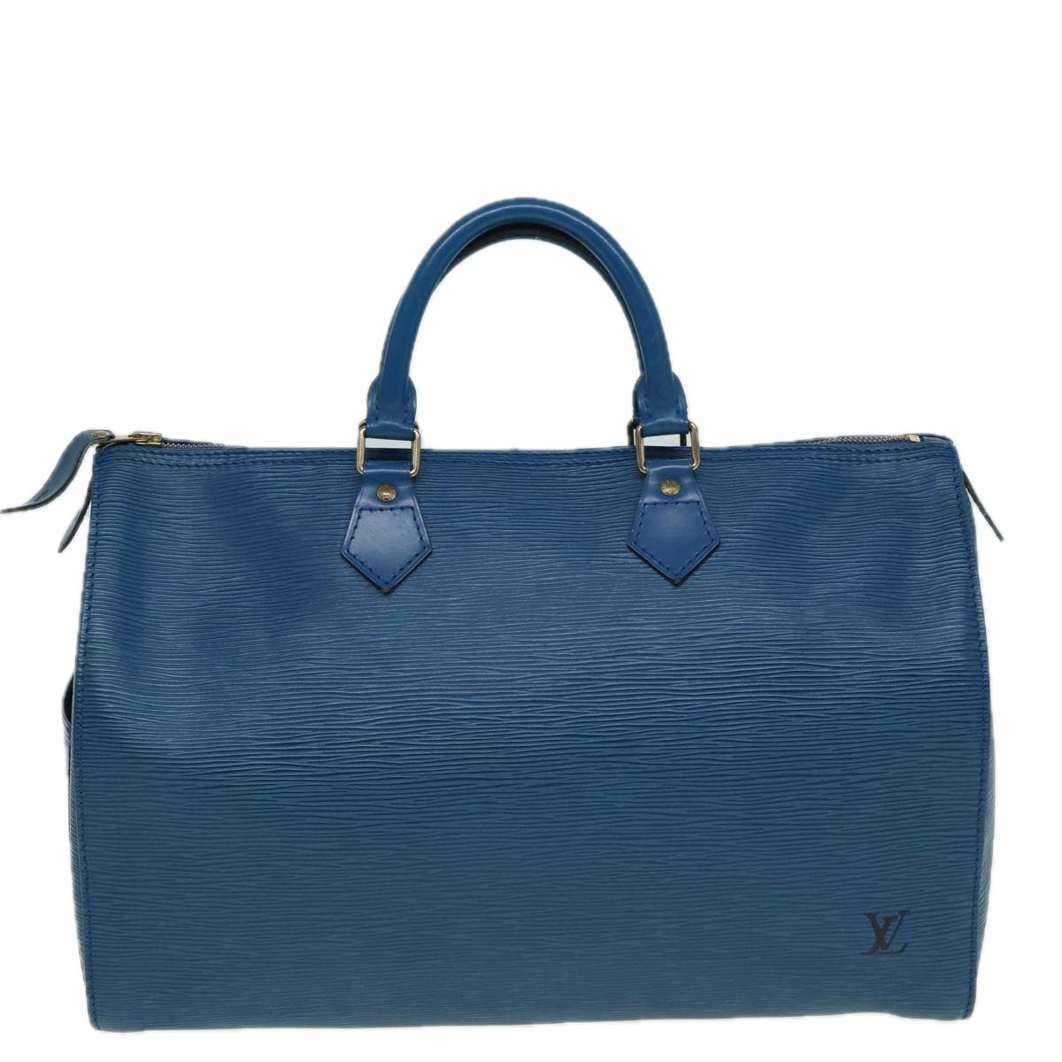 LOUIS VUITTON Epi Speedy 35 Hand Bag Toledo Blue M42995 LV Auth 83022
