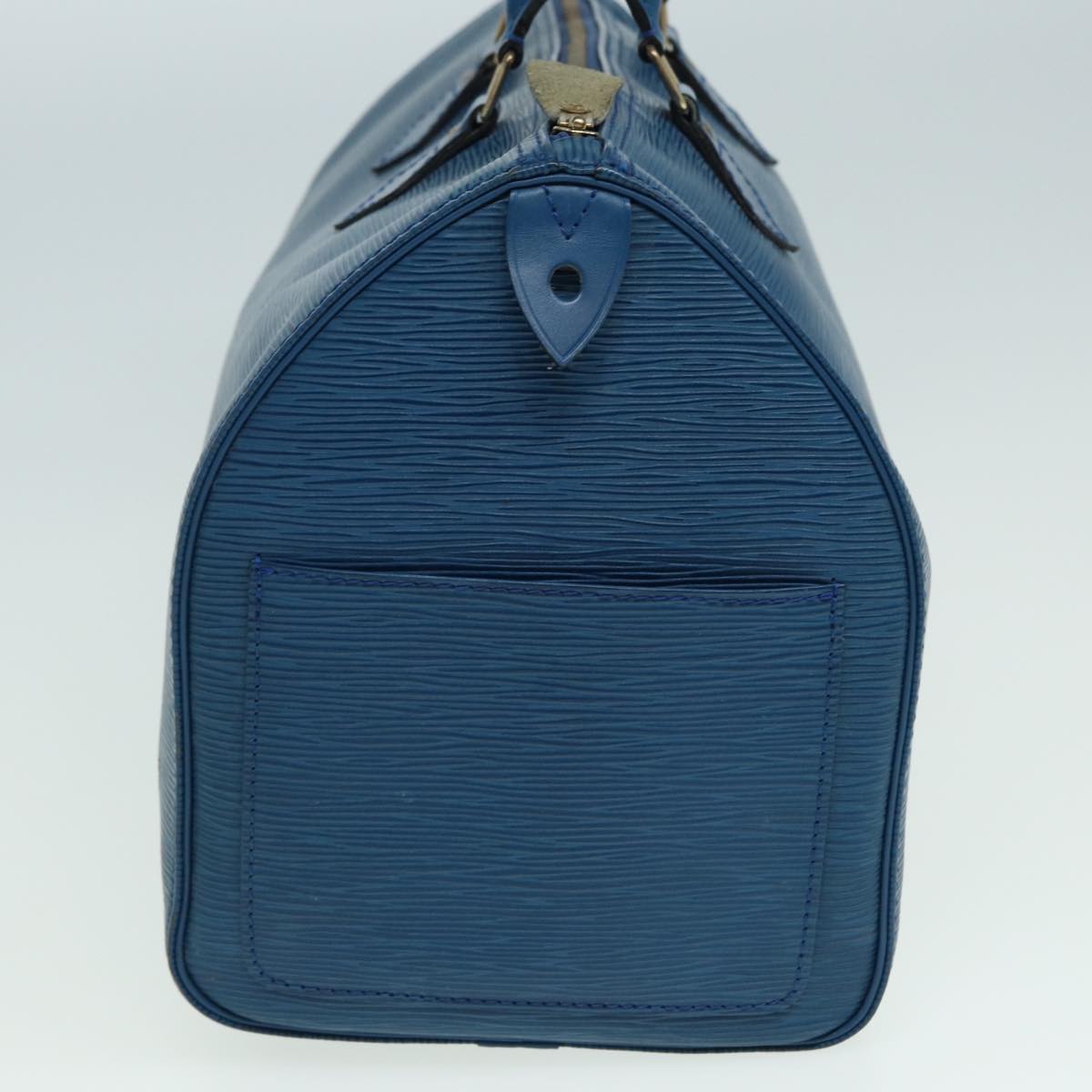 LOUIS VUITTON Epi Speedy 35 Hand Bag Toledo Blue M42995 LV Auth 83022