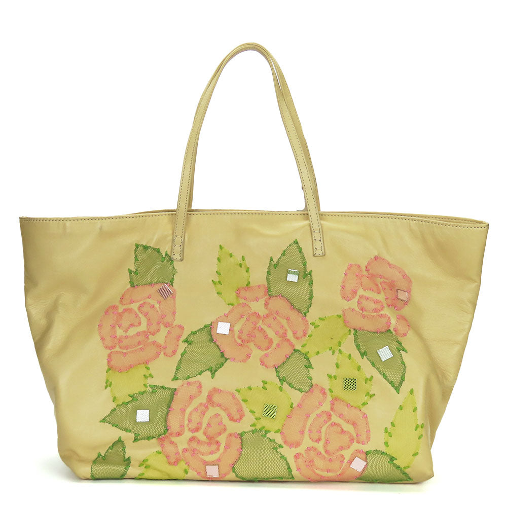 Fendi Tote Bag Leather Beige Pink