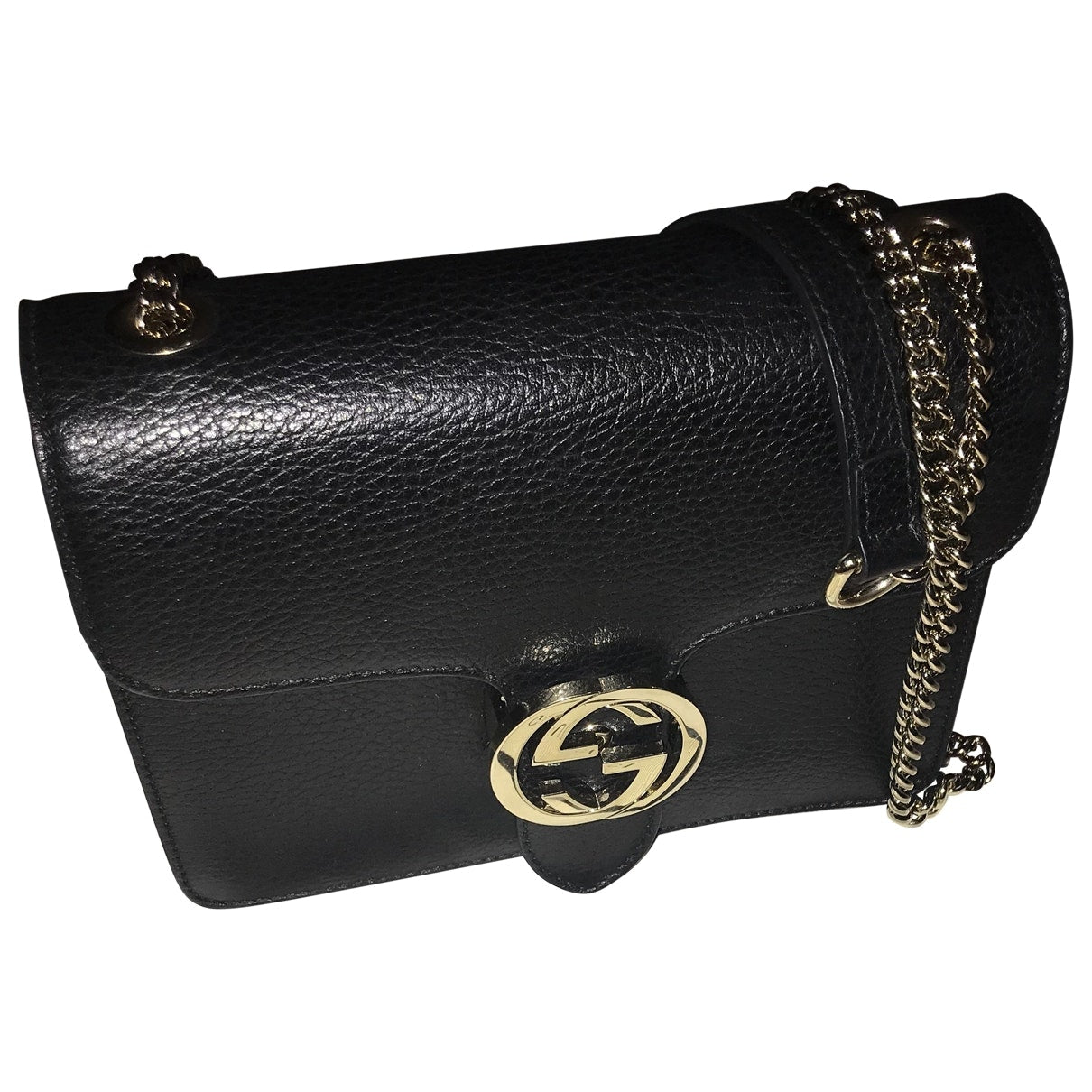 Gucci interlocking black leather handbag