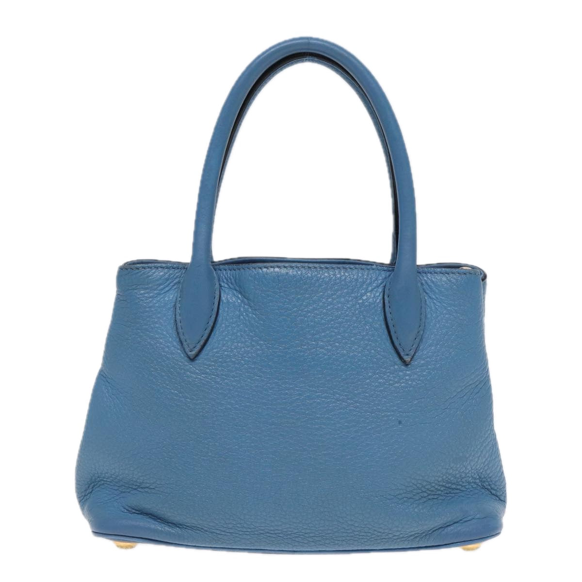 Prada Hand Bag 2Way Light Auth Leather Blue Travel Bag
