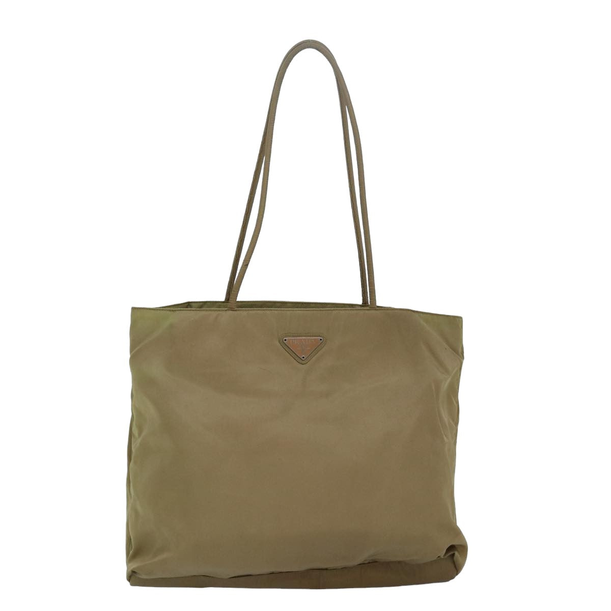 Prada Tote Bag Auth Nylon Beige Beige Auth 83165