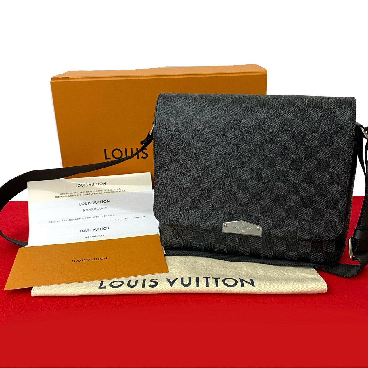Louis Vuitton Damier Grafitte District PM Leather Black Shoulder Bag