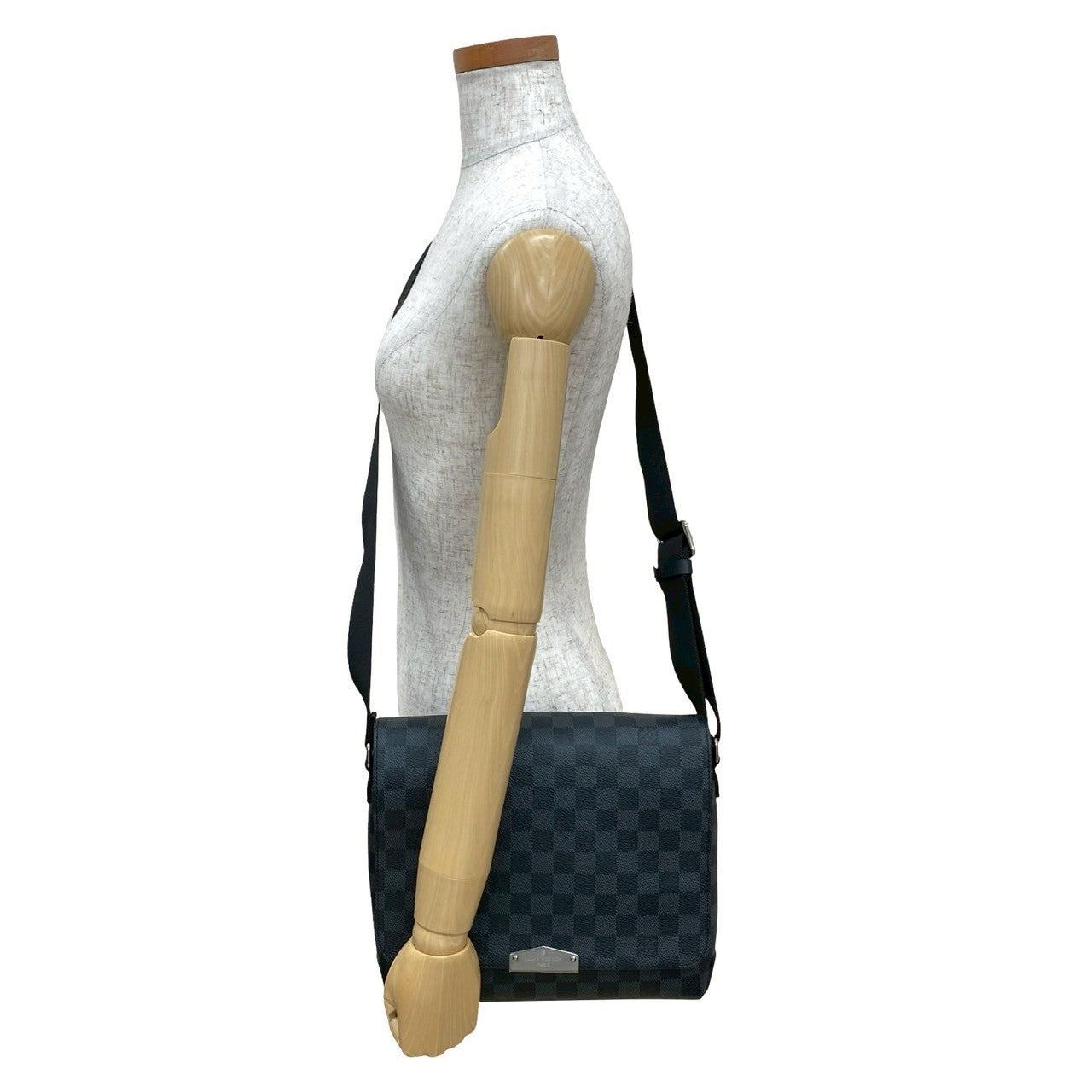 Louis Vuitton Damier Grafitte District PM Leather Black Shoulder Bag