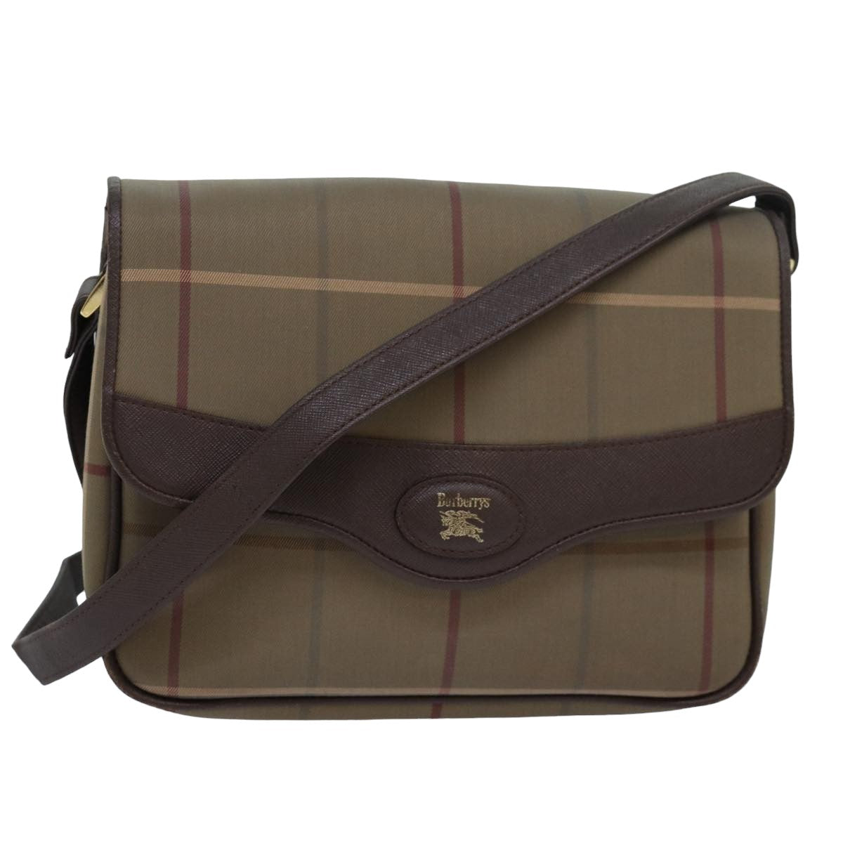 Burberry Luxury ss Nova Check Shoulder Bag Auth Canvas Beige Beige Auth 83227