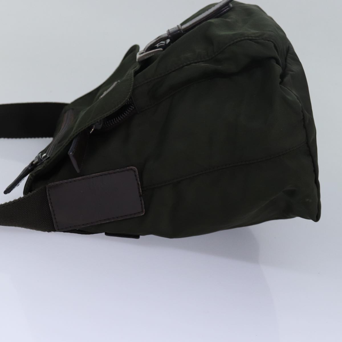 Prada Shoulder Bag Khaki Auth Nylon Brown