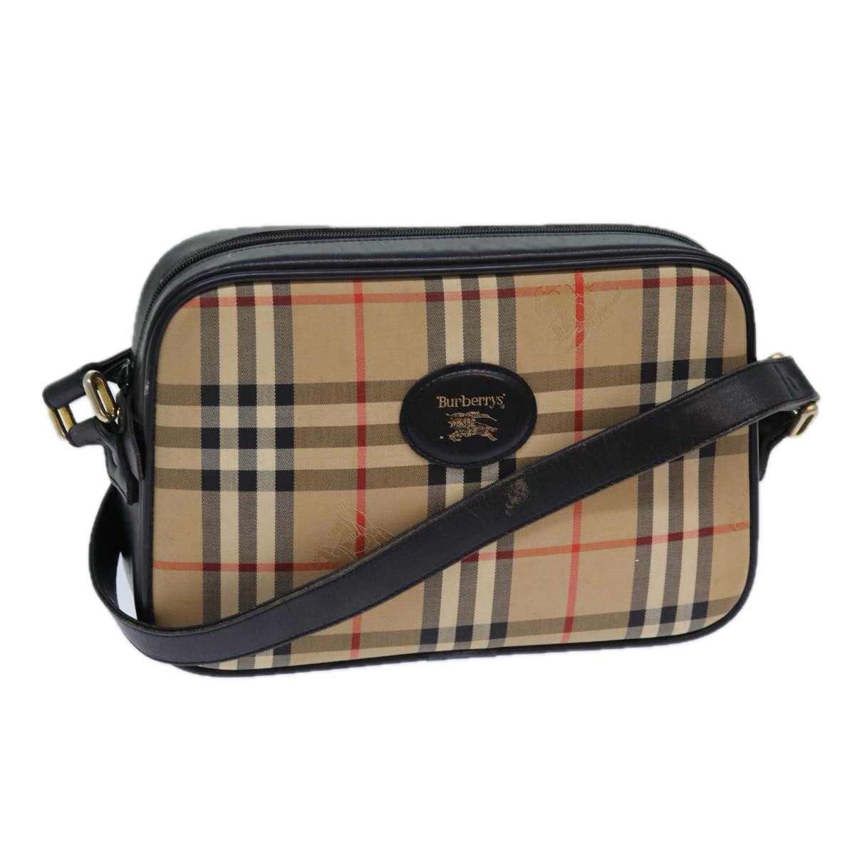 Burberry Luxury ss Nova Check Shoulder Bag Auth Canvas Beige Beige Auth 83237